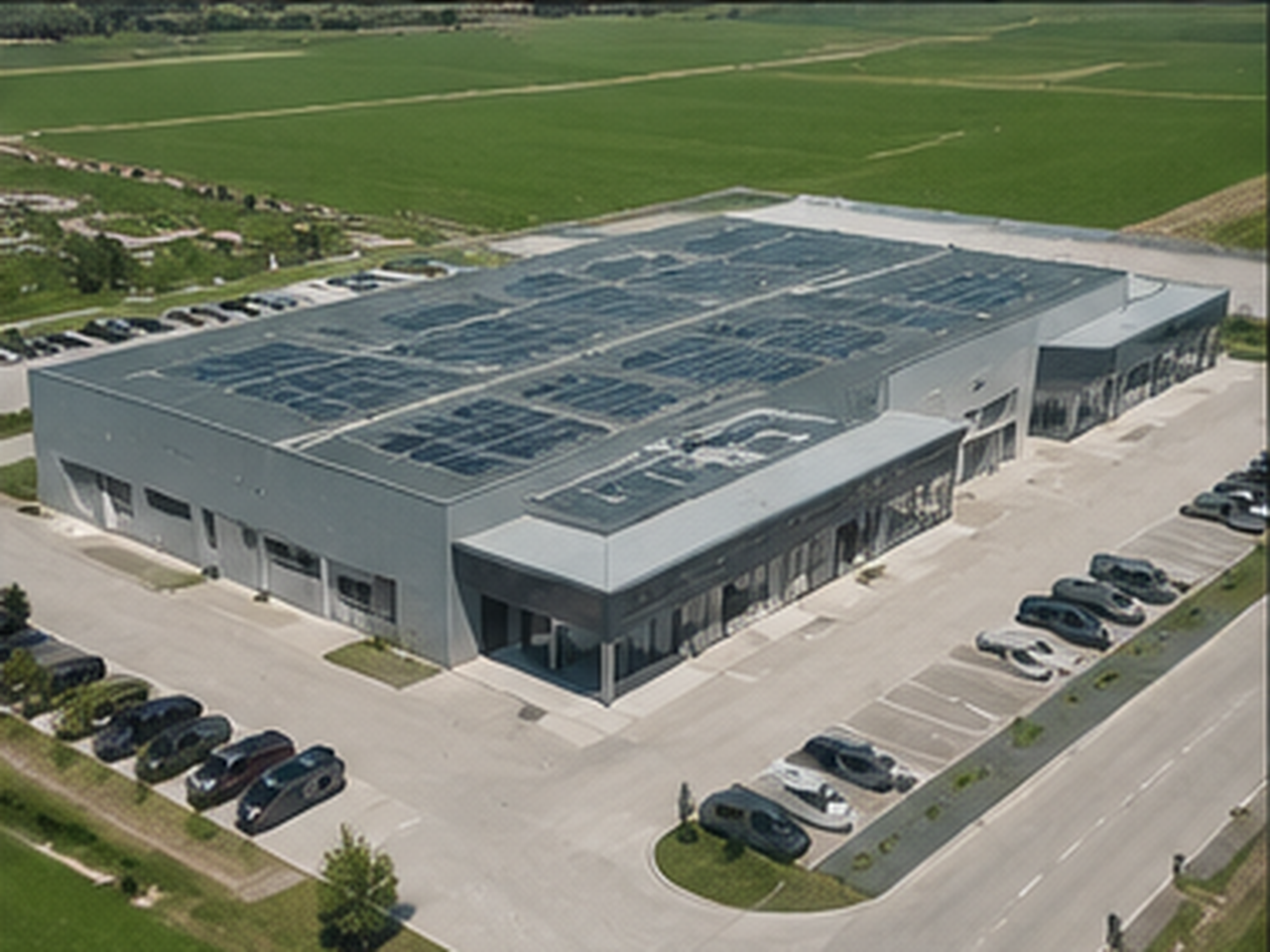 Grabación aérea de empresa e instalaciones