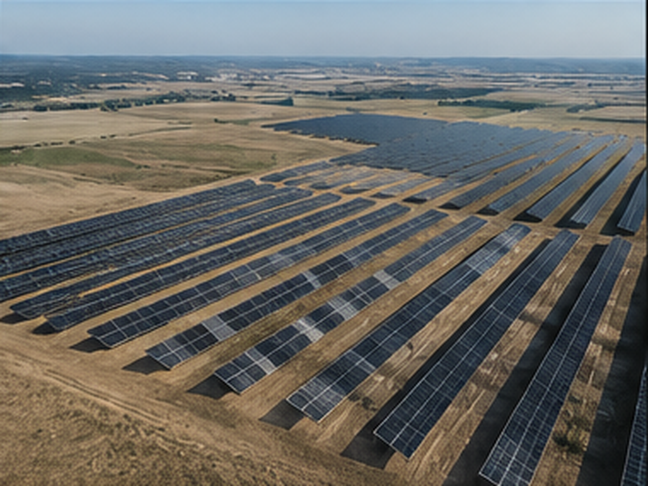 Revisión aérea de parque solar